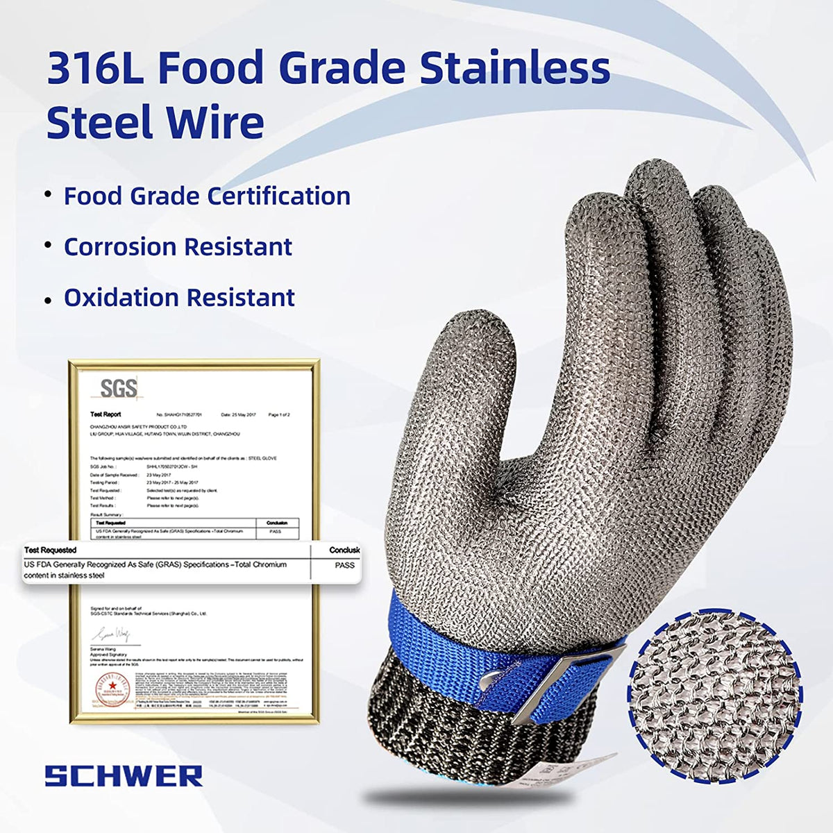 🧤🔥 ¡OFERTA 50% OFF! Guante Anticortes de Malla Metálica de Acero Inoxidable – Protección A9 para Cocina, Carnicería y Trabajos de Riesgo 🛡️✨