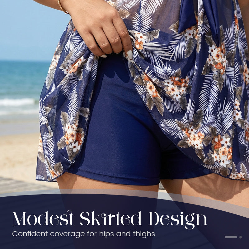 Tankini con Falda – Control de Abdomen y Talla Grande
