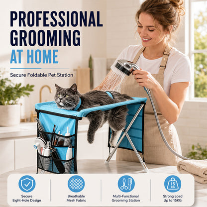 ⏳¡50 % de DESCUENTO por Tiempo Limitado!⏰Cama Plegable 2 en 1 para el Aseo de Mascotas 🐱🐶🛋️