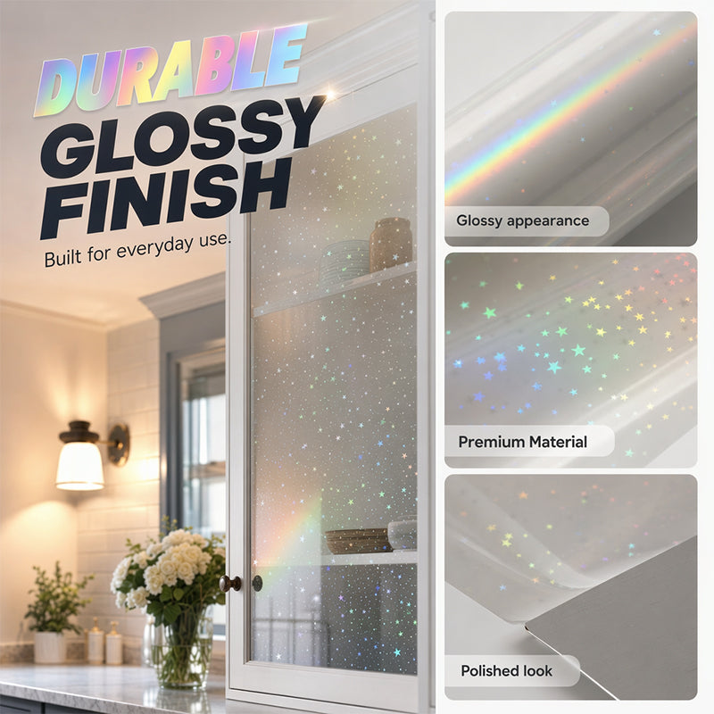 ⏳🔥¡50 % DE DESCUENTO POR TIEMPO LIMITADO! ⏰ Rollo Laminado Frío Autoadhesivo – Patrón Holográfico Brillante, Protege y Decora tus Manualidades ✨🎨