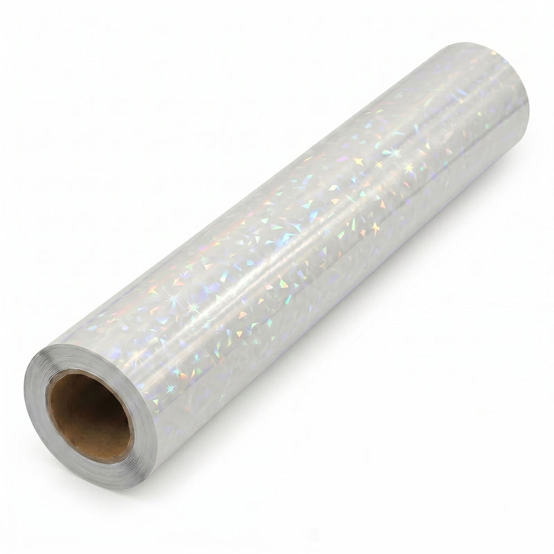 ⏳🔥¡50 % DE DESCUENTO POR TIEMPO LIMITADO! ⏰ Rollo Laminado Frío Autoadhesivo – Patrón Holográfico Brillante, Protege y Decora tus Manualidades ✨🎨