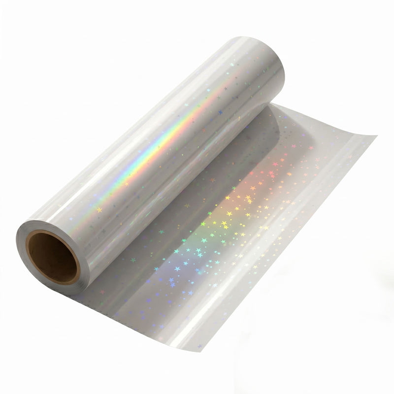 ⏳🔥¡50 % DE DESCUENTO POR TIEMPO LIMITADO! ⏰ Rollo Laminado Frío Autoadhesivo – Patrón Holográfico Brillante, Protege y Decora tus Manualidades ✨🎨