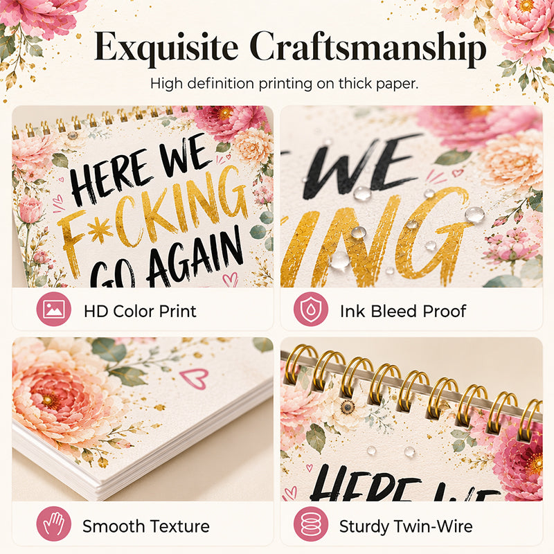 📅 PROMO FLASH 50% DE RÉDUCTION ! 😂 Calendrier Mural Sarcastique 2027 – Aquarelles Florales + Citations Pleines d’Esprit, Papier Résistant, Anti-Décoloration, 200g, Idéal Cadeau Bureau/Maison 🏆