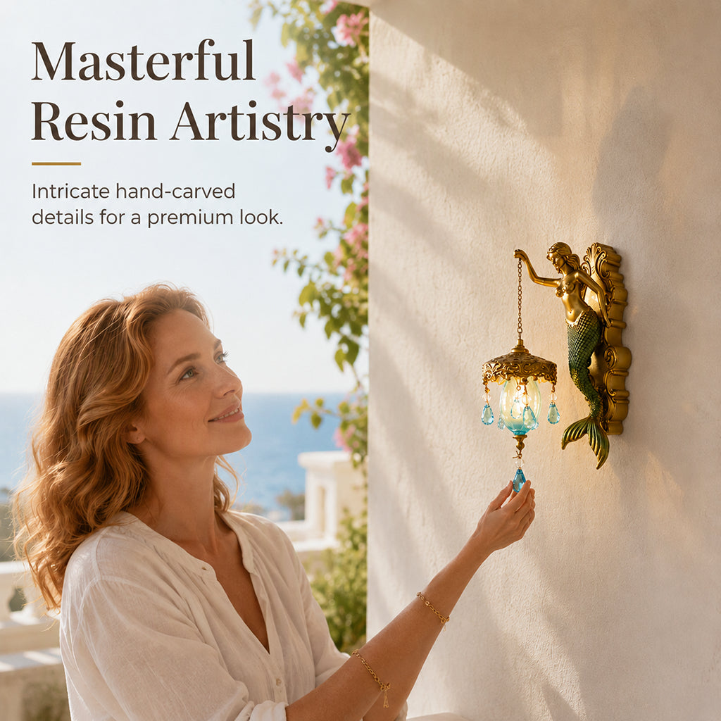 🧜‍♂️ Aplique de pared vintage con diseño de sirena 🏘️ Para uso interior y exterior