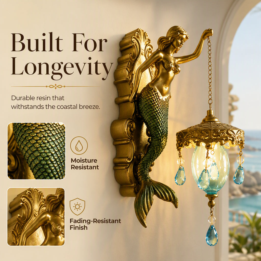 🧜‍♂️ Aplique de pared vintage con diseño de sirena 🏘️ Para uso interior y exterior