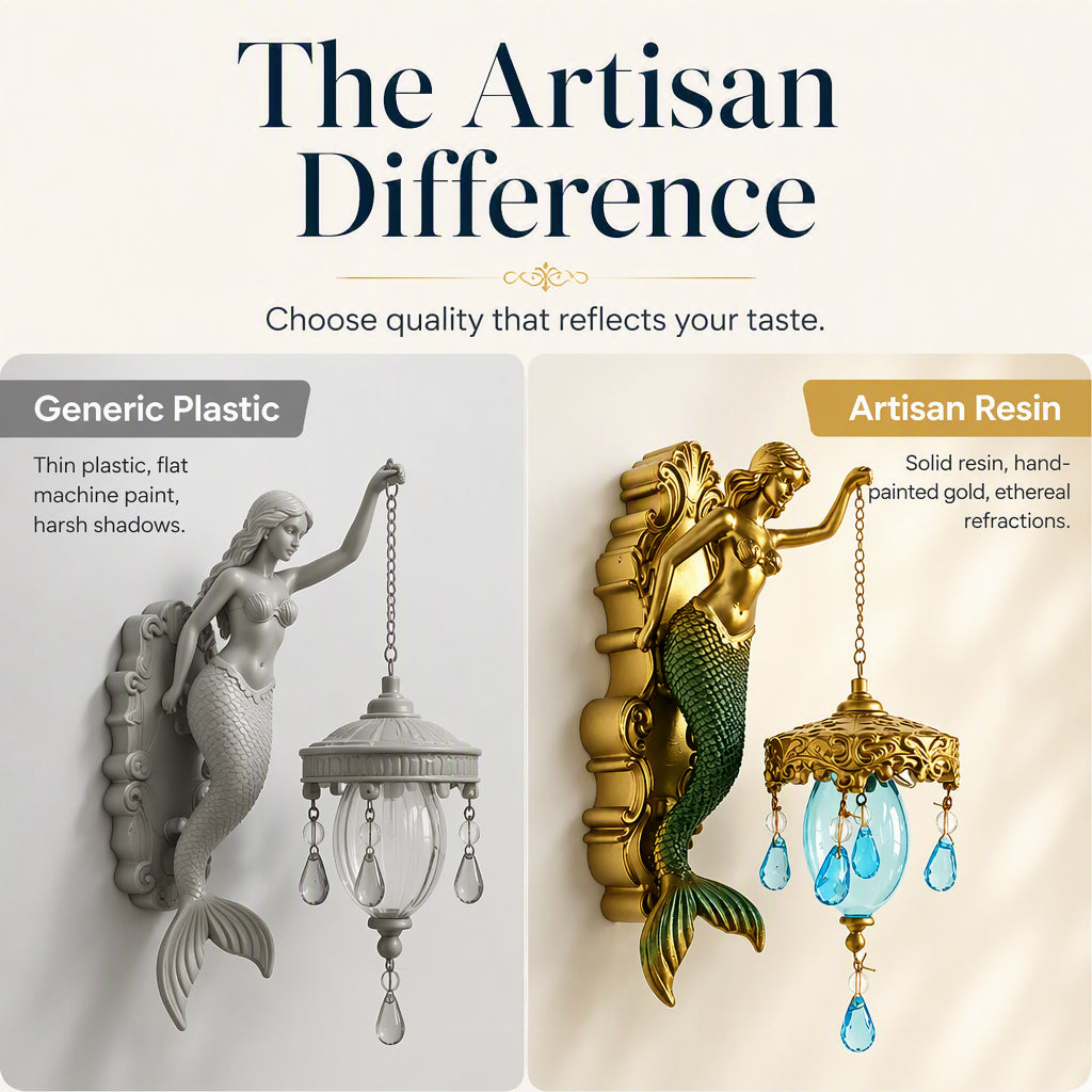 🧜‍♂️ Aplique de pared vintage con diseño de sirena 🏘️ Para uso interior y exterior