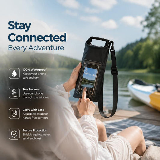 ⏳Oferta por Tiempo Limitado⏰ Bolsa Impermeable con Pantalla Táctil IPX8 – Funda para Teléfono para Natación, Playa y Kayak | Ventana Antivaho Cristal Transparente