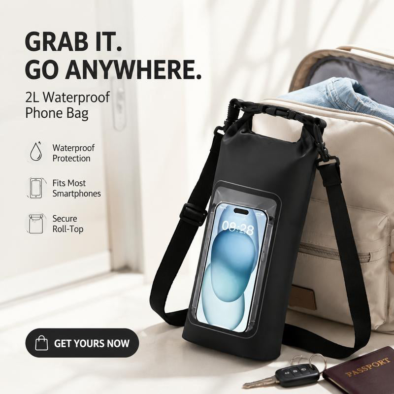 ⏳Oferta por Tiempo Limitado⏰ Bolsa Impermeable con Pantalla Táctil IPX8 – Funda para Teléfono para Natación, Playa y Kayak | Ventana Antivaho Cristal Transparente