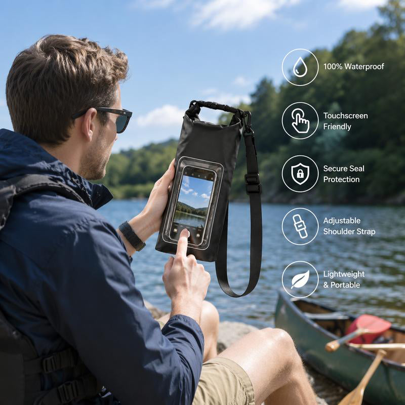 ⏳Oferta por Tiempo Limitado⏰ Bolsa Impermeable con Pantalla Táctil IPX8 – Funda para Teléfono para Natación, Playa y Kayak | Ventana Antivaho Cristal Transparente