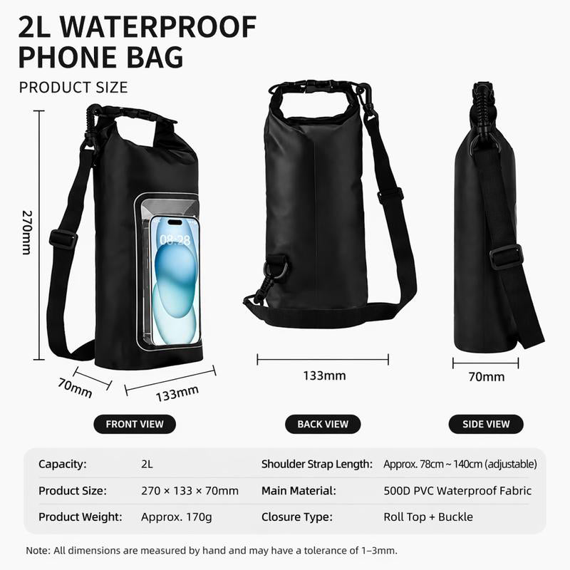 ⏳Oferta por Tiempo Limitado⏰ Bolsa Impermeable con Pantalla Táctil IPX8 – Funda para Teléfono para Natación, Playa y Kayak | Ventana Antivaho Cristal Transparente
