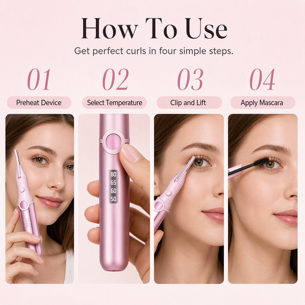⏳🔥¡50 % DE DESCUENTO POR TIEMPO LIMITADO! ⏰ 💐 ✨ Rizador de pestañas recargable con calor | Consigue rizos perfectos y duraderos en cualquier momento 🔋