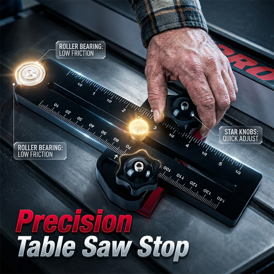 Tope de Sierra de Mesa de Precisión Negro Portátil