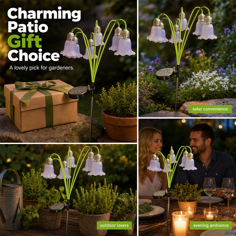 Luces Solares de Flores para Decoración de Jardín Exterior