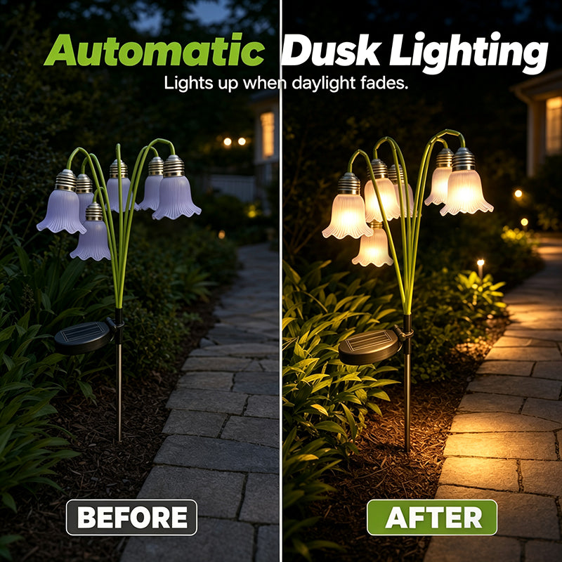 Luces Solares de Flores para Decoración de Jardín Exterior