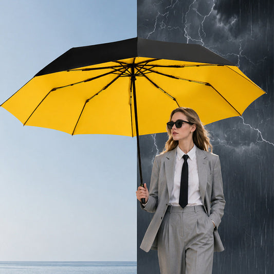 🌂 Paraguas Automático Grande – Resistente al Viento, Protección UV UPF 50+ y Lluvia, Apertura con Un Botón para Uso Diario y Exterior ☀️🌧️