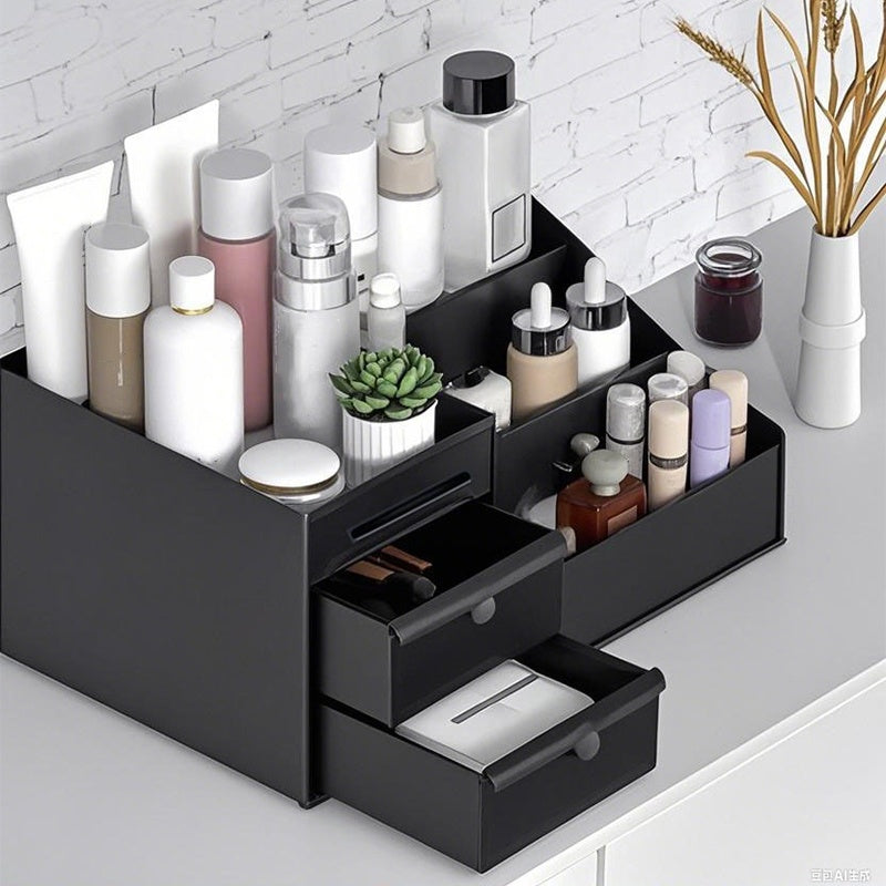 💥Desktop Makeup Organizer with Drawers – Space-Saving PP Design, Multi-Tiered Storage & Portable Slide Drawers ✨