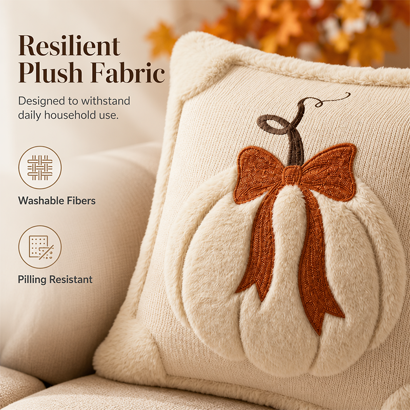 Cozy Pumpkin Throw Pillow Cover 