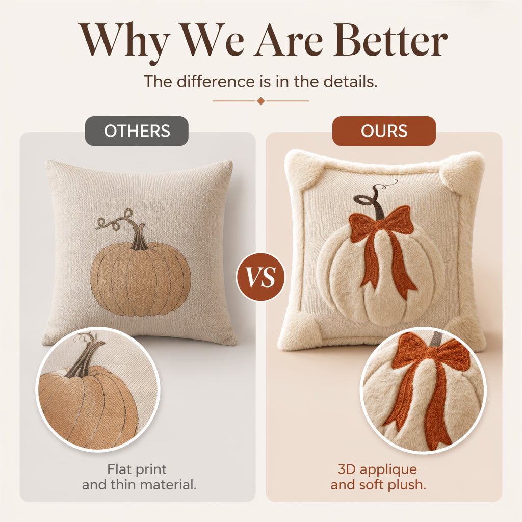 Cozy Pumpkin Throw Pillow Cover 