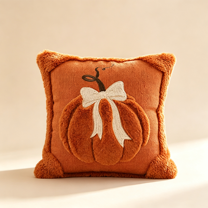 Cozy Pumpkin Throw Pillow Cover 