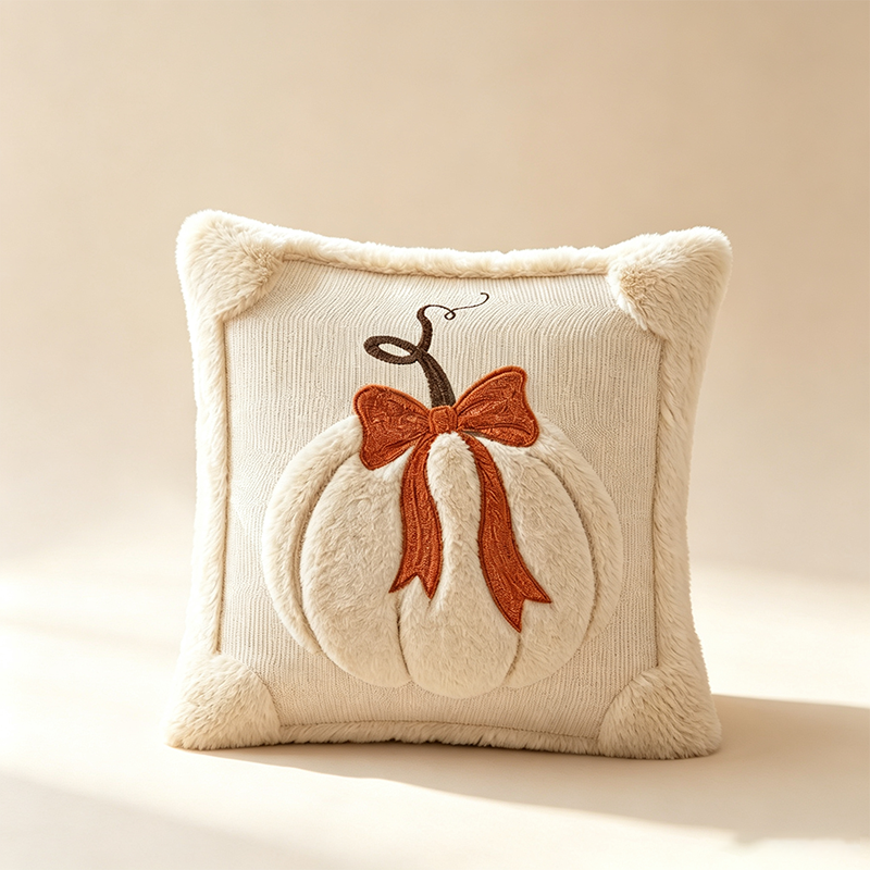Cozy Pumpkin Throw Pillow Cover 