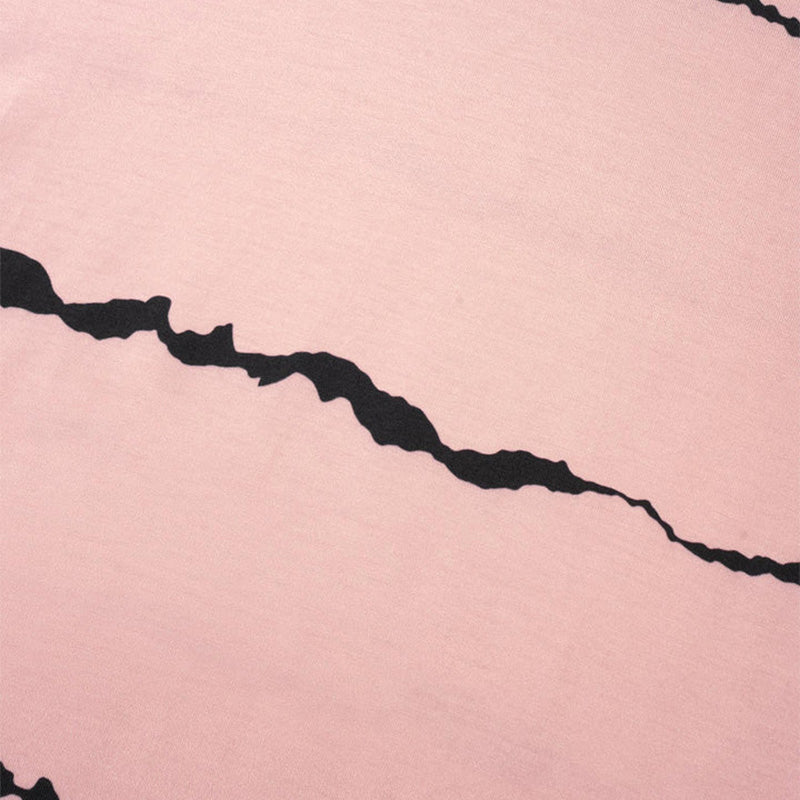 Camiseta de Talla Grande con Rayas, Manga Corta y Cuello en V para Mujer