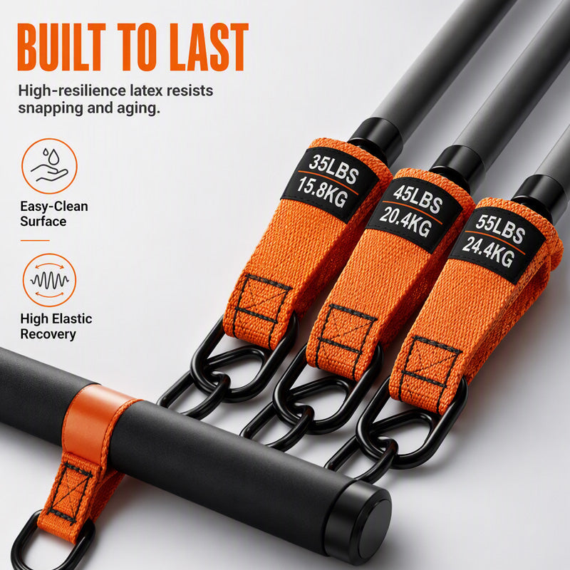 Kit de Barra de Pilates Portátil con 6 Bandas de Resistencia