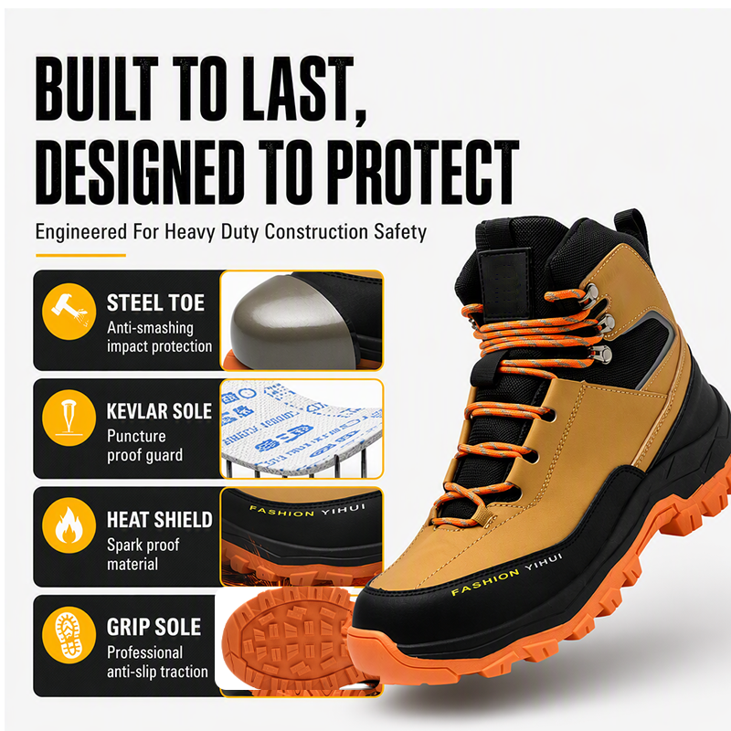 🎁2026 Nuevos Lanzamientos 50% OFF💥Zapatos de Seguridad con Punta de Acero – Resistentes a Perforaciones, Protectores y Cómodos para el Trabajo 💪