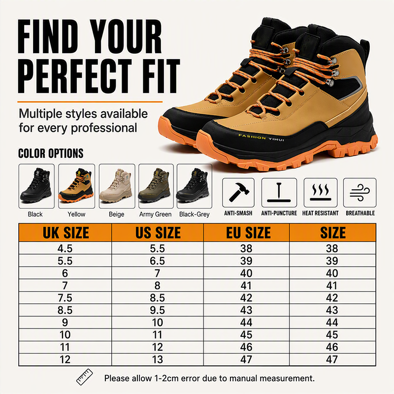 🎁2026 Nuevos Lanzamientos 50% OFF💥Zapatos de Seguridad con Punta de Acero – Resistentes a Perforaciones, Protectores y Cómodos para el Trabajo 💪