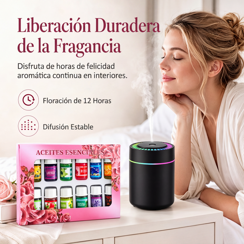 🔥¡Oferta limitada con 50% de descuento! 🎁🌺¡El aroma fresco te levanta el ánimo! 🌷Juego de 12 aceites esenciales solubles en agua
