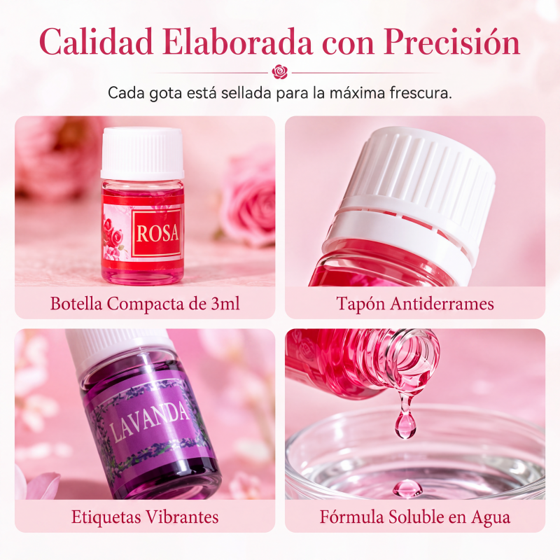 🔥¡Oferta limitada con 50% de descuento! 🎁🌺¡El aroma fresco te levanta el ánimo! 🌷Juego de 12 aceites esenciales solubles en agua