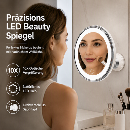 德10-fach vergrößernder Schminkspiegel mit LED-Licht und Saugnapf
