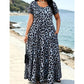 Vestido largo de mujer con estampado de leopardo y bolsillos, vestido largo casual de manga corta