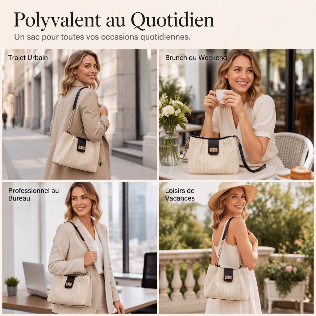 👜 -50% DE DESCUENTO! 🌾 Bolso de Paja Espacioso – Cuero PU + Paja – Trenzado Artesanal y Herrajes Dorados para un Estilo Diario Chic ☀️