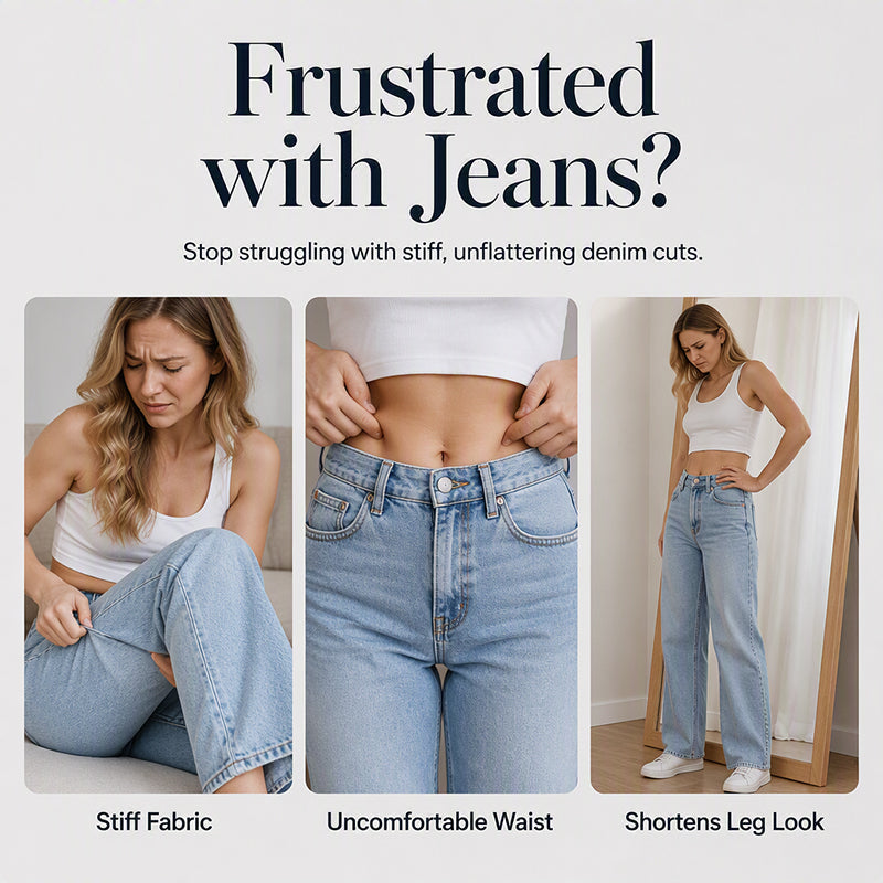 Jeans de Pierna Ancha Casual para Mujer