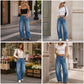 Jeans de Pierna Ancha Casual para Mujer