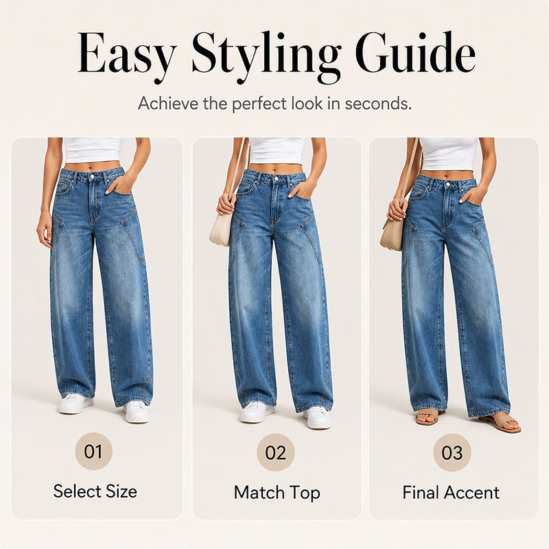 Jeans de Pierna Ancha Casual para Mujer