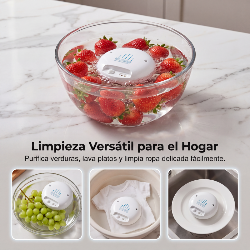 🔥Oferta Especial 50% DE DESCUENTO🔥 Lavador portátil ultrasónico de frutas y verduras - Recargable por USB, ayuda a limpiar los productos agrícolas, ideal para hogar y viajes 🥬