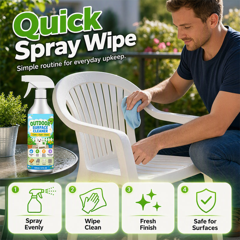 🎉 ¡TIEMPO LIMITADO 50% OFF! 🧴 Limpiador en Spray para Patios Multisuperficie – Elimina la Suciedad de Madera, Metal, Plástico y Piedra – Rápido Spray y Limpiar ✨