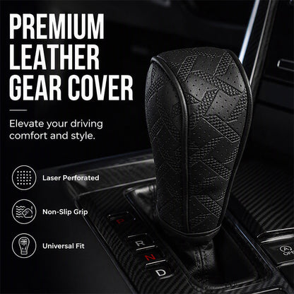 🎉 Oferta 2026 — ¡Más de 18,000 Vendidos! 🚗 Funda para Palanca de Cambios Transpirable – ¡Cuero Perforado Láser, Agarre Frío y Seco! ✨