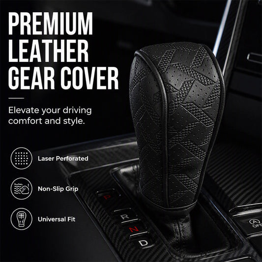 🎉 Oferta 2026 — ¡Más de 18,000 Vendidos! 🚗 Funda para Palanca de Cambios Transpirable – ¡Cuero Perforado Láser, Agarre Frío y Seco! ✨