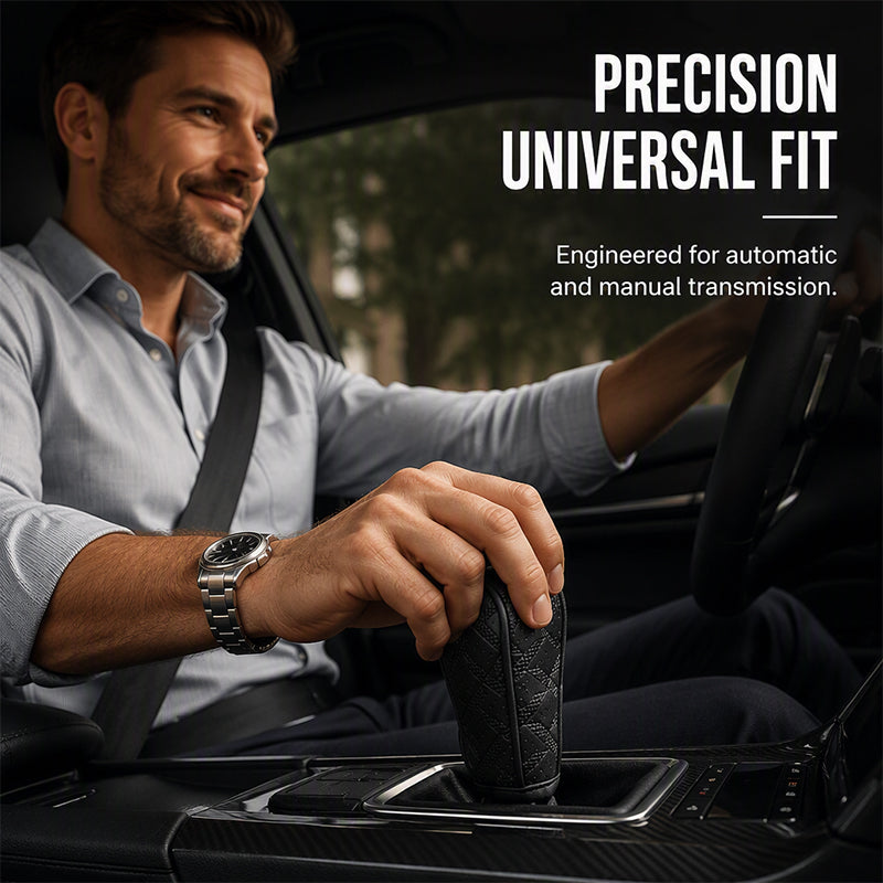 🎉 Oferta 2026 — ¡Más de 18,000 Vendidos! 🚗 Funda para Palanca de Cambios Transpirable – ¡Cuero Perforado Láser, Agarre Frío y Seco! ✨