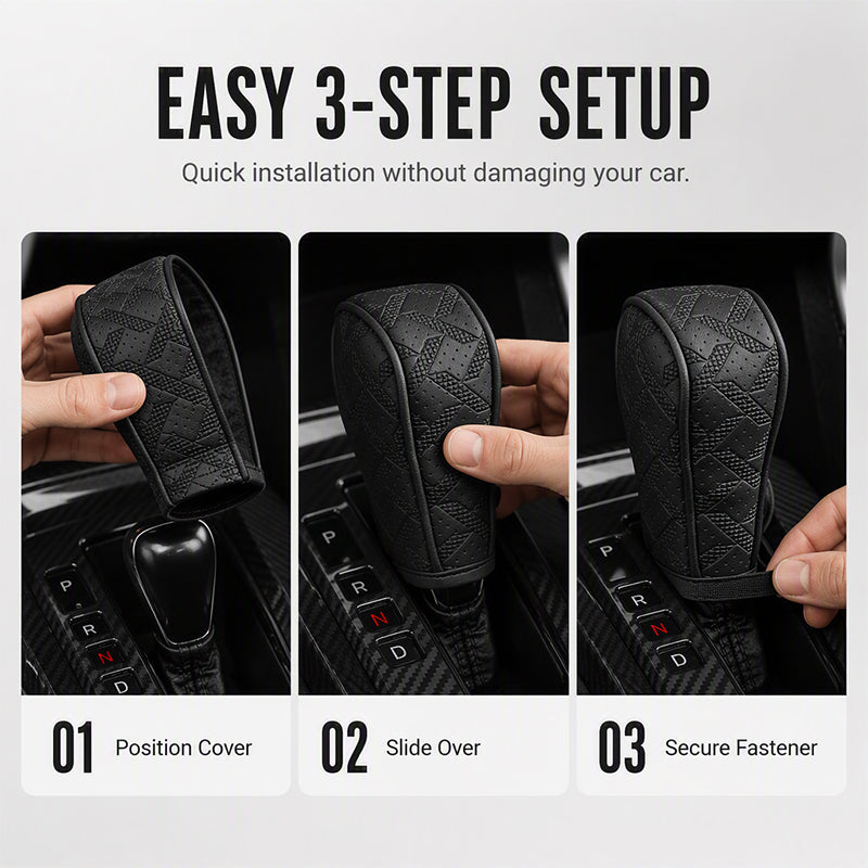 🎉 Oferta 2026 — ¡Más de 18,000 Vendidos! 🚗 Funda para Palanca de Cambios Transpirable – ¡Cuero Perforado Láser, Agarre Frío y Seco! ✨