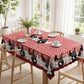 🐓 Mantel de Gallo Campestre – Cuadros Buffalo Rojos con Estampado de Gallina, Resistente a Derrames y Borde de Encaje Festoneado ✨