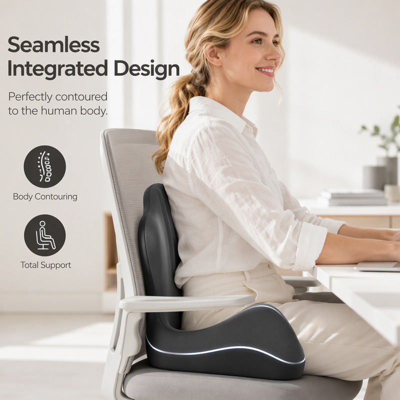 🪑 ¡56 % DE DESCUENTO AHORA! ✨ Cojín Ergonómico de Espuma Viscoelástica con Soporte Lumbar – Cómodo y con Gran Sujeción para Hogar, Oficina y Coche 💺🛡️