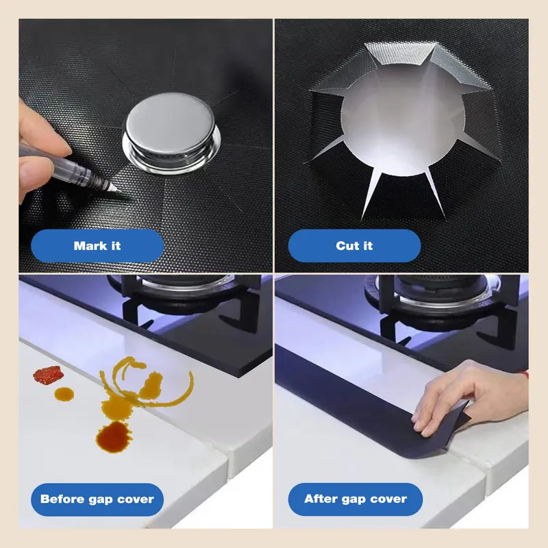⏳🔥¡50 % DE DESCUENTO POR TIEMPO LIMITADO! ⏰ Protectores reutilizables para los quemadores de la cocina de ga