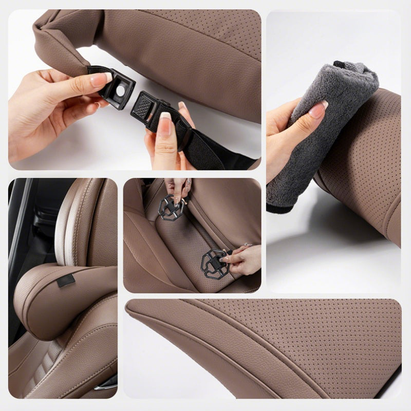 🚗✨ Set Ergonómico Reposacabezas y Lumbar – Soporte Perfecto para Cuello y Espalda, Ideal para Viajes Largos y el Día a Día 🛣️💆‍♂️