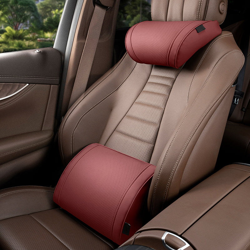 🚗✨ Set Ergonómico Reposacabezas y Lumbar – Soporte Perfecto para Cuello y Espalda, Ideal para Viajes Largos y el Día a Día 🛣️💆‍♂️