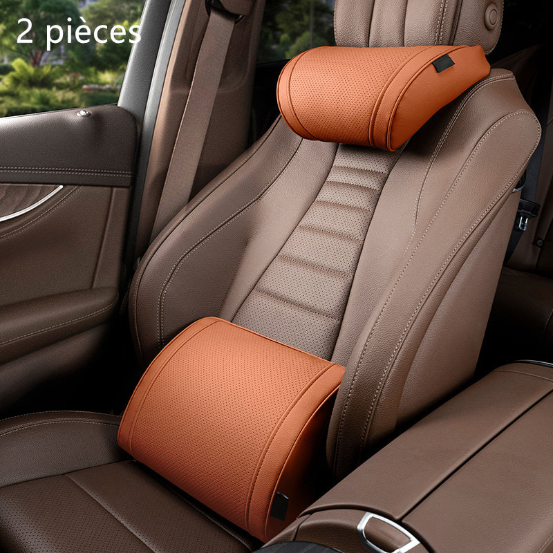 🚗✨ Set Ergonómico Reposacabezas y Lumbar – Soporte Perfecto para Cuello y Espalda, Ideal para Viajes Largos y el Día a Día 🛣️💆‍♂️