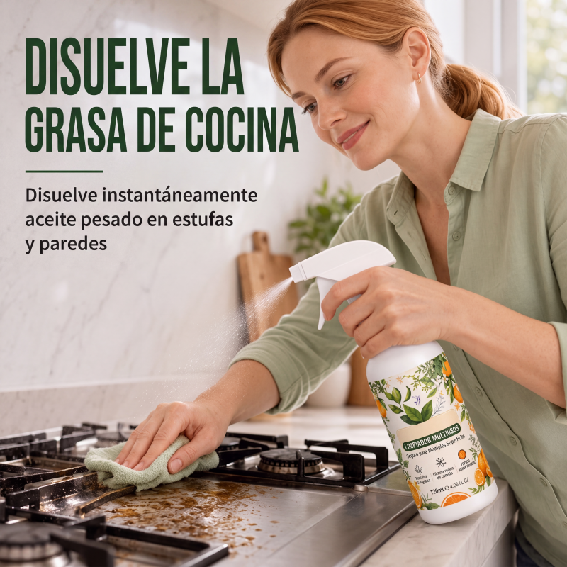 🧴🧽 Spray Desengrasante de Cocina Resistente – Potente Eliminador de Grasa para la Limpieza del Hogar