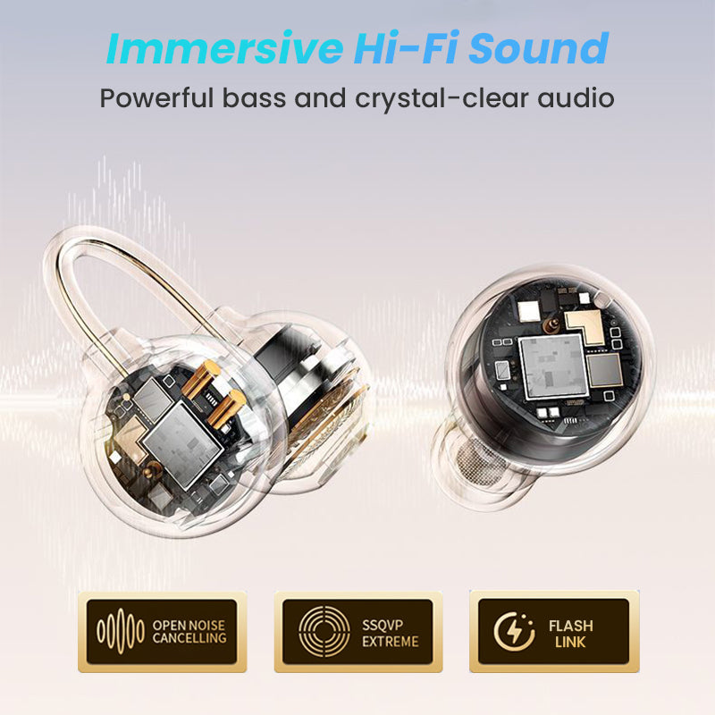 Auriculares TWS 2 en 1 con sets abiertos e intrauditivos